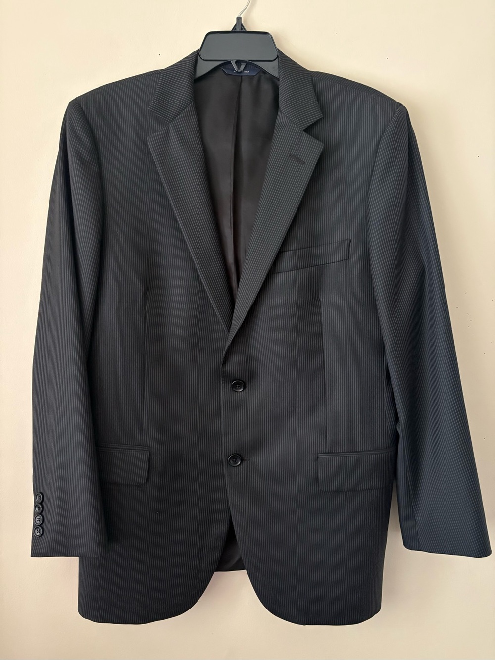 Brooks Brothers Loro Piana Black Pinstripe Two-Button Men’s Wool Blazer Sz. 42R